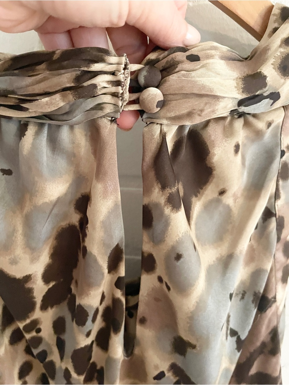Y2K Mob Wife Animal Print Satin Longline Blouse/micro dress Lettuce Hem Sz XL - Picture 13 of 15